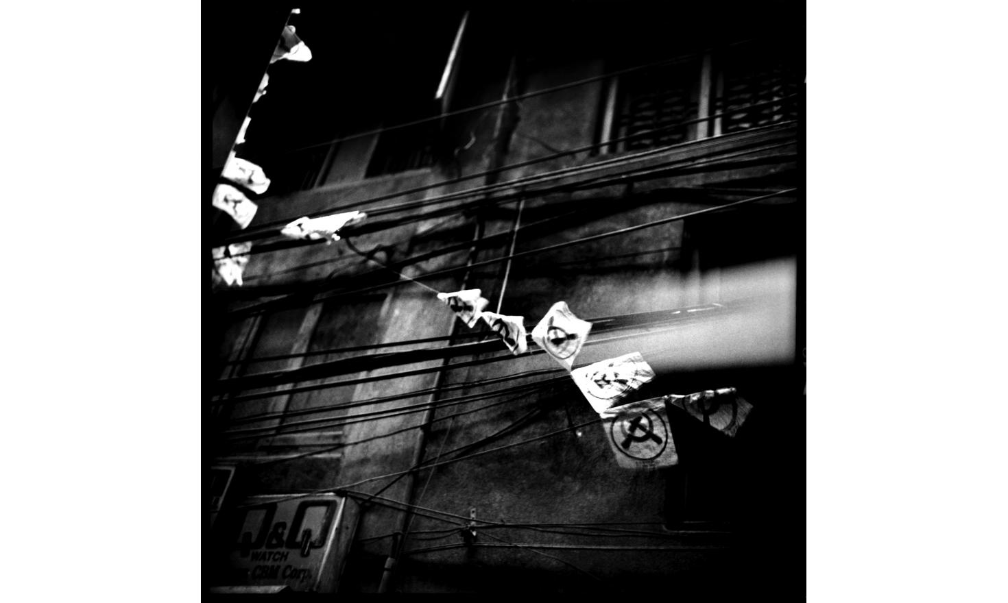 © Agnès Dherbeys / MYOP Maoists flags in old Kathmandu streets 14th of April 2008