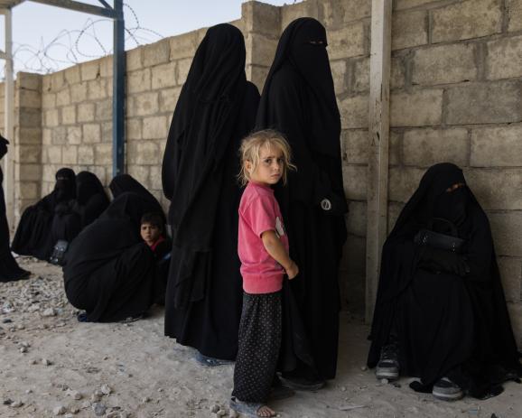 Syrie, Camp de Al Hol, le 4 septembre 2023. Section irako syrienne du camp de AL Hol, qui abrite environ 40000 personnes.Les femmes portent presque toutes le niqab.